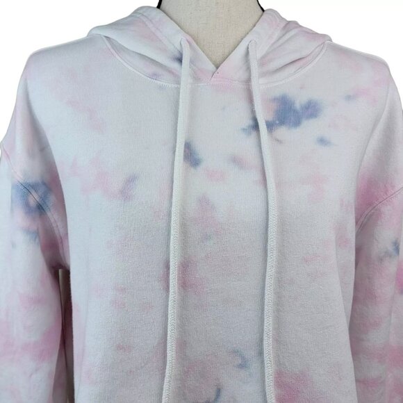Wild Fable‎ Tie Dye Hoodie Juniors Sz S Pink Blue Cropped Fleece Pullover Casual - Picture 2 of 6
